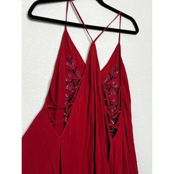 NWT! Free People Boho Red La Luna Cut Out Top Size Medium - Picture 6 of 7
